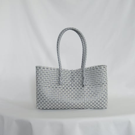 【6月8日(月)〜6月12日(金)発送】 BOSTON BAG No.26  'gingham' _ Silver Obscura