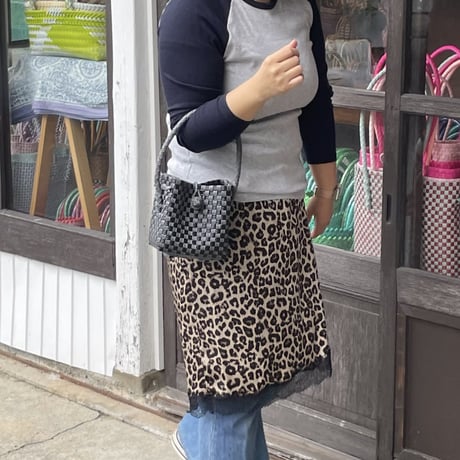 【10月26日(月)〜10月30日(金)発送】 BÉBÉ BAG No.12 ' gingham ' _ Charcoal Clay