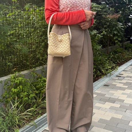 【10月26日(月)〜10月30日(金)発送】 BÉBÉ BAG No.14 ' gingham ' _ Custard Fizz