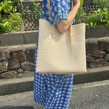 【6月15日(月)〜6月19日(金)発送】 Gummy Bag No.23 (Size: L) ' gingham ' _Milk Crepe