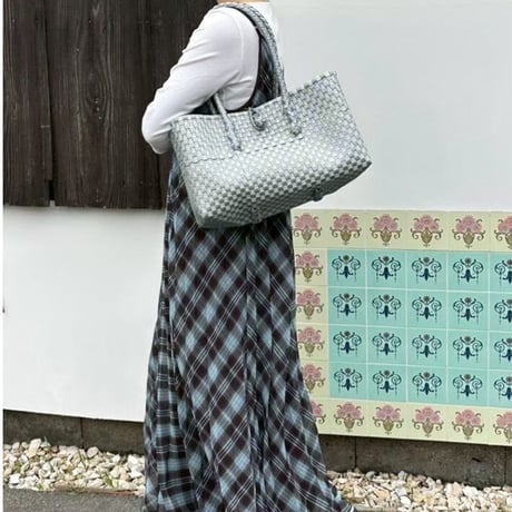【10月26日(月)〜10月30日(金)発送】 BOSTON BAG No.20  'gingham' _Silver Obscura
