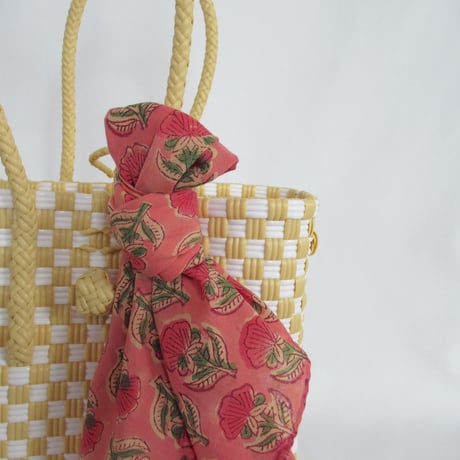 【6月15日(月)〜6月19日(金)発送】 Bag×Handkerchief［F］Gummy bag ' gingham ' (Size : S) _Milk Crape