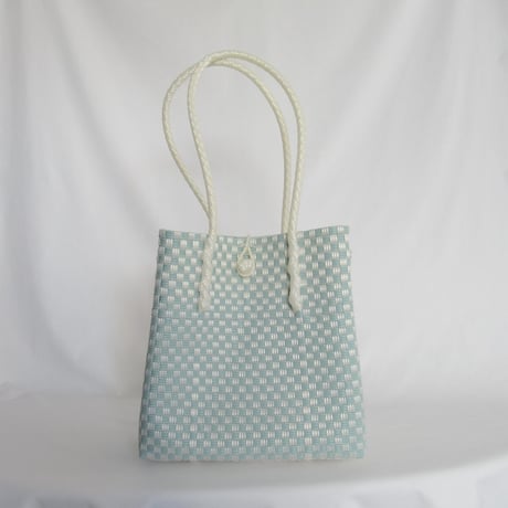 【8月31日(月)〜順次発送】 Gummy Bag No.26 (Size: M) ' gingham ' _Dusty Blue Fizz