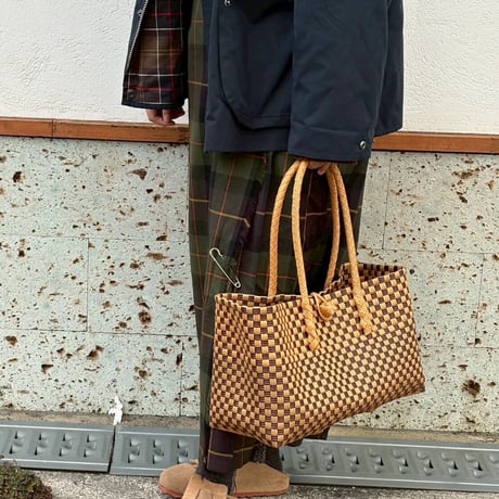 【10月26日(月)〜10月30日(金)発送】 BOSTON BAG No.13  'gingham' _Caramel Mocha