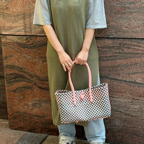 【6月8日(月)〜6月12日(金)発送】 BOSTON BAG No.24  'gingham' _ Guava