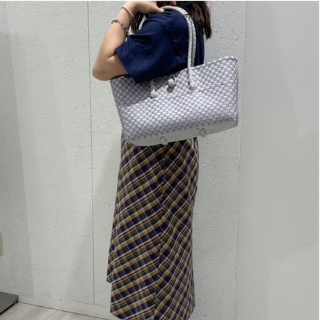 【7月27日(月)〜7月31日(金)発送】 BOSTON BAG No.32  'gingham' _ Purple Clay