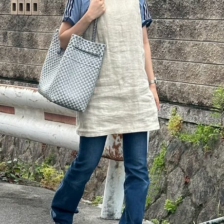 【6月15日(月)〜6月19日(金)発送】 Gummy Bag No.22 (Size: L) ' gingham ' _Silver Obscura