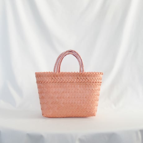 mekearisa かごバッグ　ボストンバッグ　ギンガム　+ ハンカチ付き mekearisa かごバッグ ボストンバッグ ギンガム + ハンカチ付き