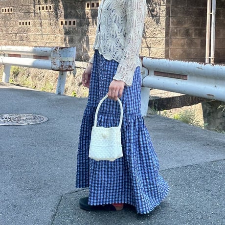 【専用】mekearisa gingham Wave、70s 専用】mekearisa gingham Wave、70s 🧺🎀 【Bag × Handkerchief