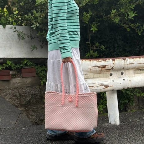 【10月26日(月)〜10月30日(金)発送】 ALLDAY BAG No.10  'gingham'   _Cotton Candy