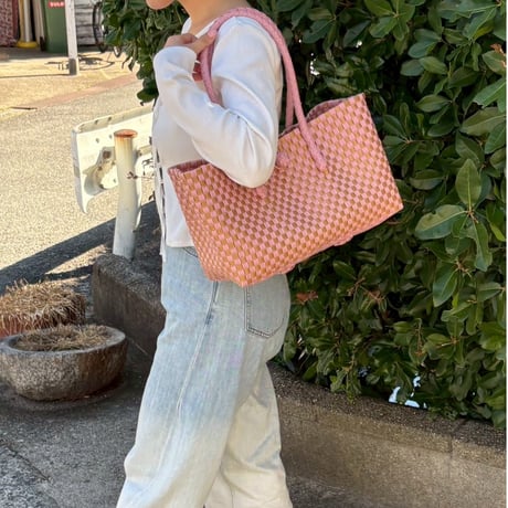 【6月8日(月)〜6月12日(金)発送】 BOSTON BAG No.17  'gingham' _Pink Toffy