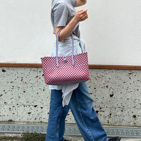 【7月13日(月)〜7月17日(金)発送】 BOSTON BAG No.26 'gingham' _ Humid cherry