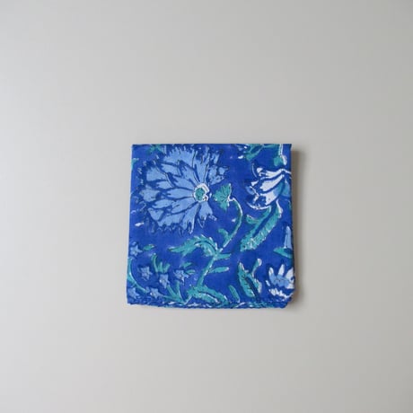 【10月13日(火)〜10月16日(金)発送】 Indian Cotton Handkerchief [I] - BLUE38