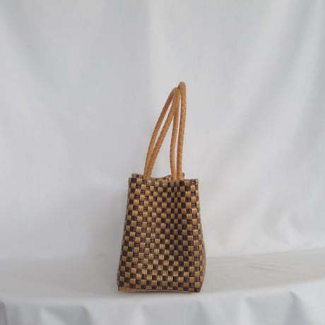 【7月13日(月)〜7月17日(金)発送】 BOSTON BAG No.17  'gingham' _Caramel Mocha