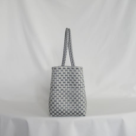 【6月8日(月)〜6月12日(金)発送】 BOSTON BAG No.26  'gingham' _ Silver Obscura
