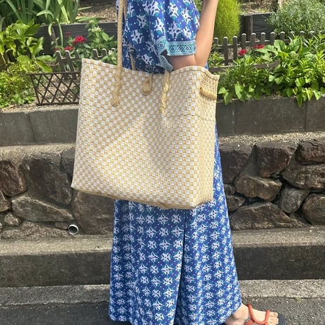 【6月15日(月)〜6月19日(金)発送】 Gummy Bag No.23 (Size: L) ' gingham ' _Milk Crepe