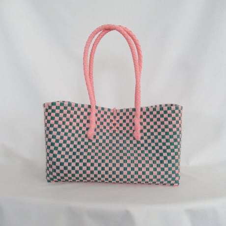 【6月8日(月)〜6月12日(金)発送】 BOSTON BAG No.24  'gingham' _ Guava