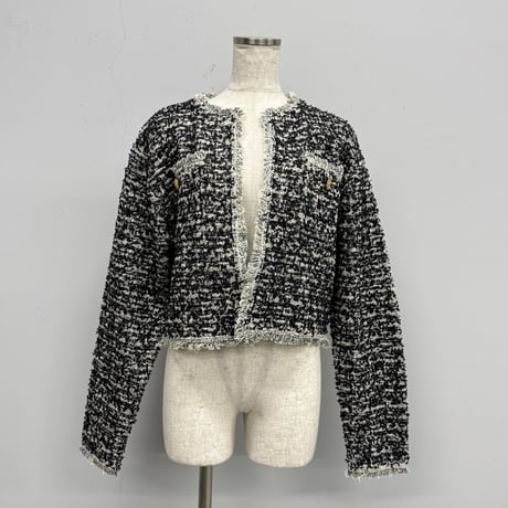 【ARCHIVE STANCE】no-collar knit jacket