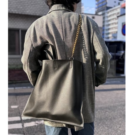 【blancle】S.LEATHER FLAT TOTE L(black)