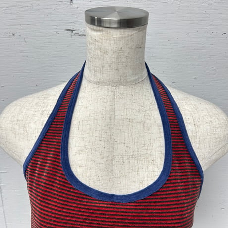 velour halter neck cut&saw