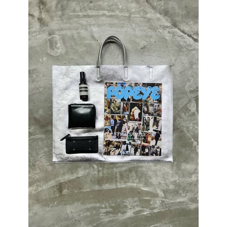 【blancle】M.LEATHER FLAT TOTE L(silver)