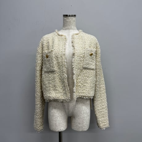 【ARCHIVE STANCE】no-collar knit jacket