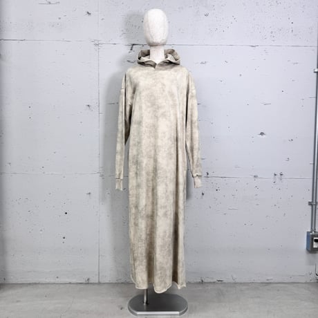 pigmented hoodie dress (beige）