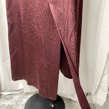 satin maxi skirt(bordeaux)