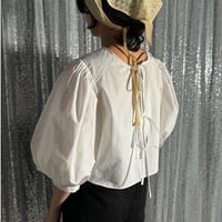 【special price】typewriter puff-S blouse
