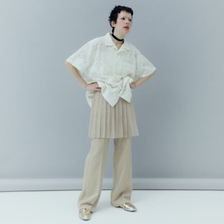sheer pleats skirt