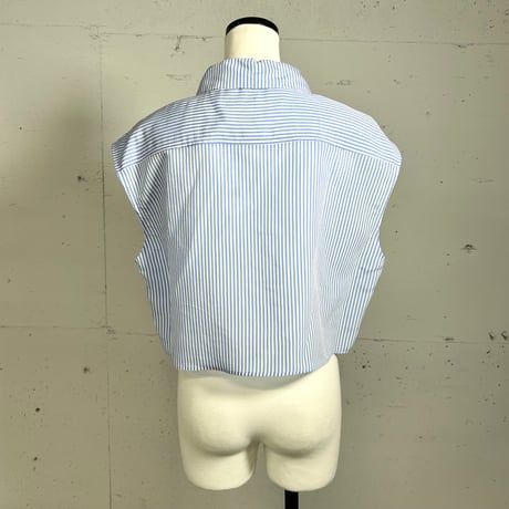 stripe cropped shirt(blue)