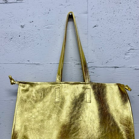 【blancle】M.LEATHER SQUEEZE BIG TOTE (gold)
