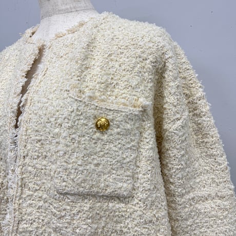 【ARCHIVE STANCE】no-collar knit big jacket