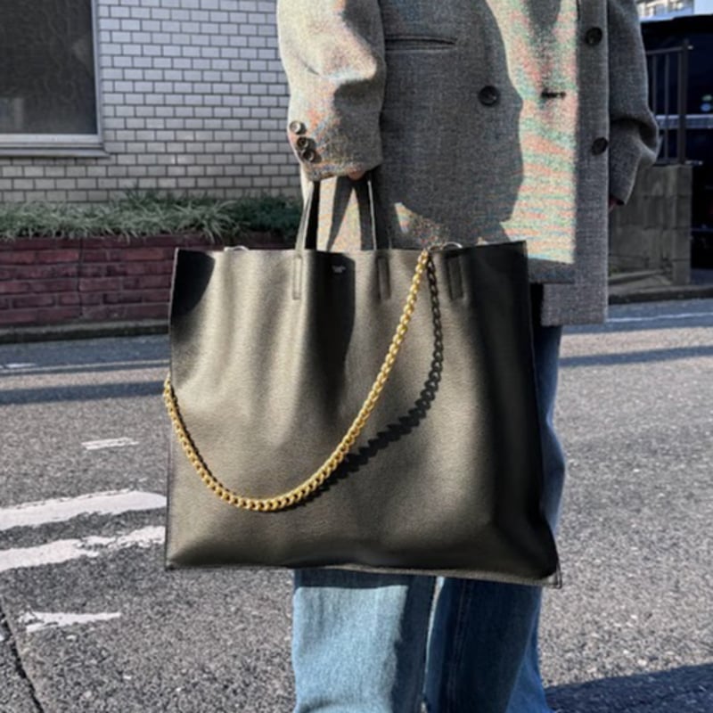 blancle】S.LEATHER FLAT TOTE L(black) | PROVOKE