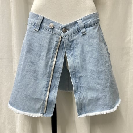 【special price】denim mini skirt(sax)