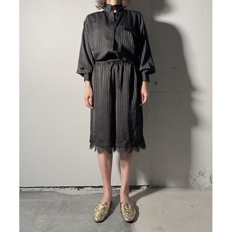 【ARCHIVE STANCE】satin stripe dolman shirt