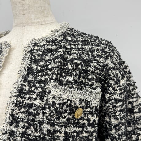 【ARCHIVE STANCE】no-collar knit jacket