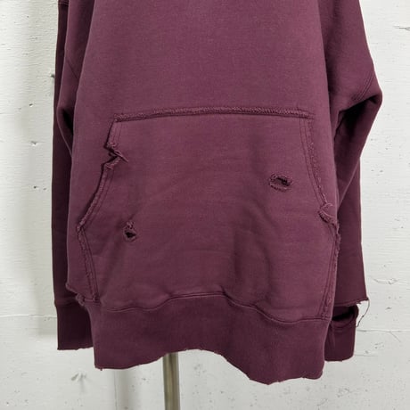 damage hoodie(bordeaux)