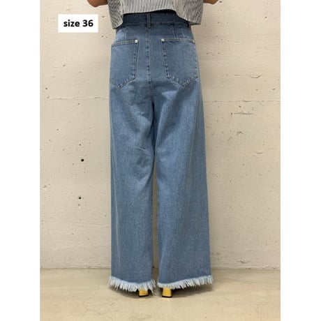tuck wide denim(black/36)