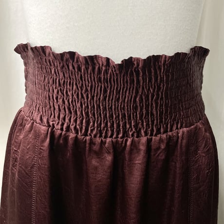 satin maxi skirt(bordeaux)