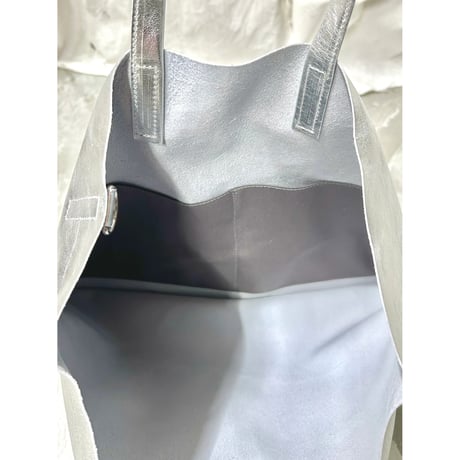 【blancle】M.LEATHER FLAT TOTE L(silver)