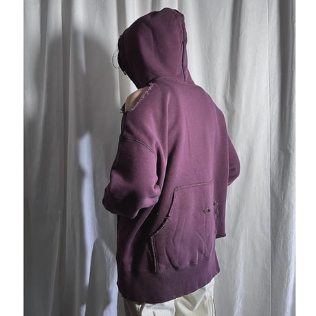 damage hoodie(bordeaux)