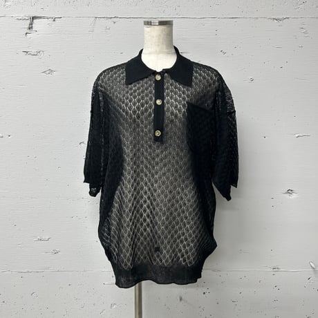 sheer knit Polo L