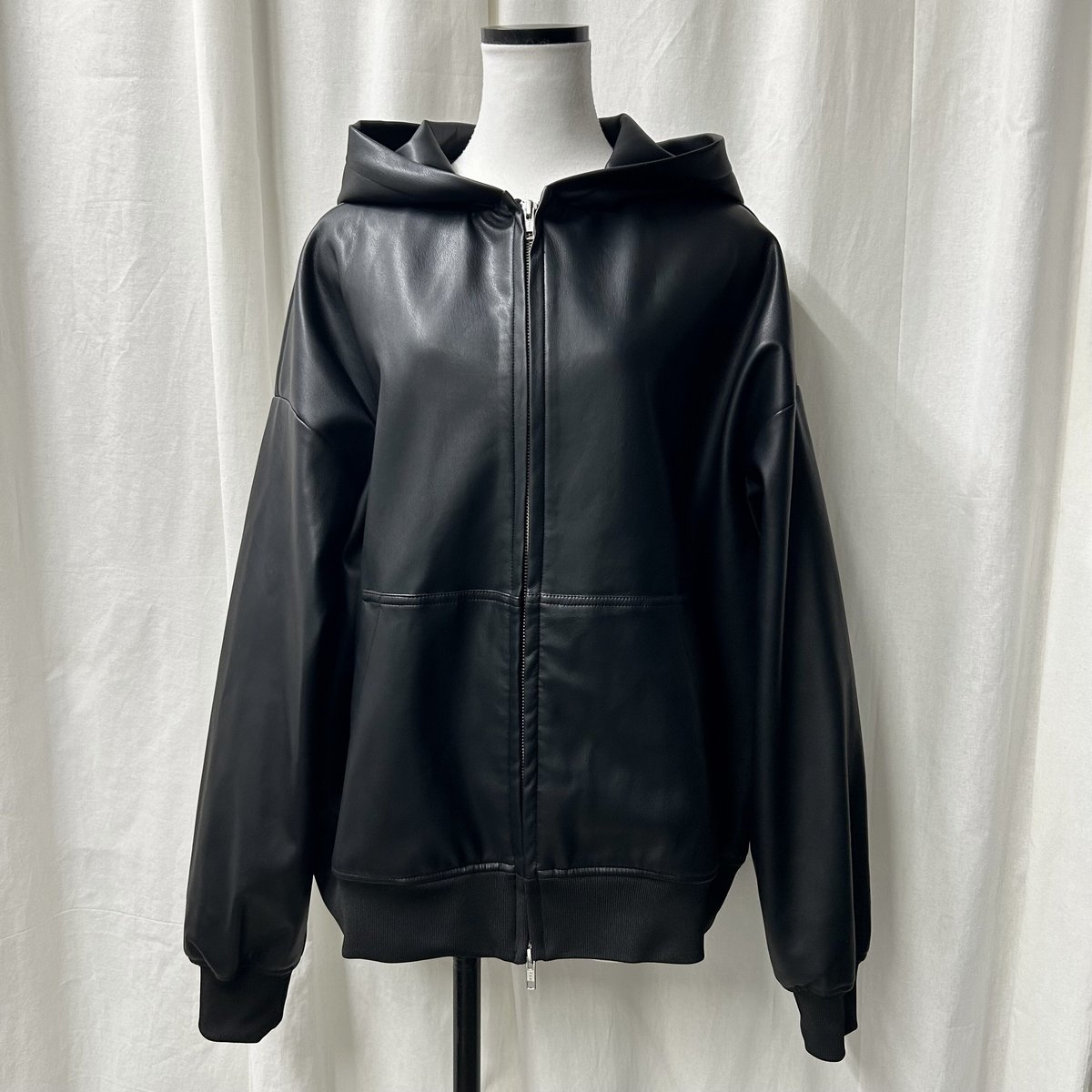 fakeleather hoodie(black) | PROVOKE design bout...
