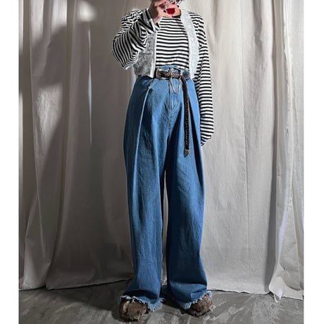 tuck wide denim(blue/36)