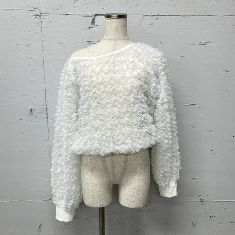 petal motif cropped pullover