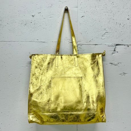 【blancle】M.LEATHER SQUEEZE BIG TOTE (gold)