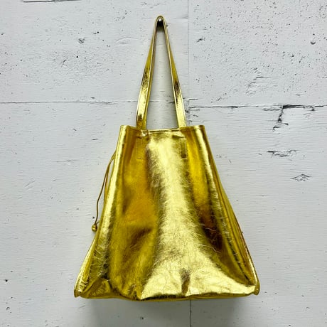 【blancle】M.LEATHER SQUEEZE BIG TOTE (gold)