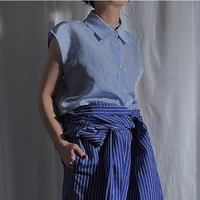 stripe cropped shirt(blue)