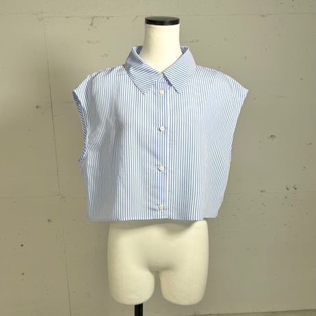 stripe cropped shirt(blue)